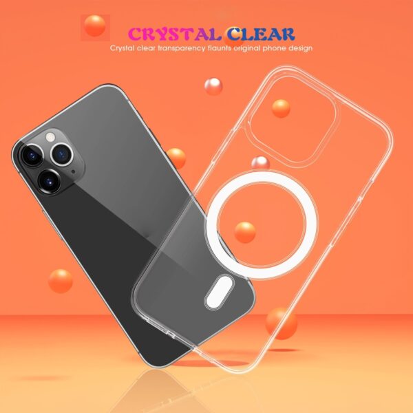 Θήκη iPhone 13 Pro Διάφανη Magsafe Case Magnetic Ring Clear Crystal Acrylic +TPU Four-corner Airbag Shockproof Transparent