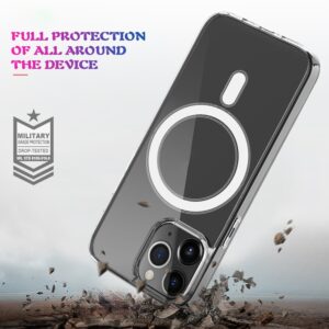 Θήκη iPhone 13 Pro Διάφανη Magsafe Case Magnetic Ring Clear Crystal Acrylic +TPU Four-corner Airbag Shockproof Transparent