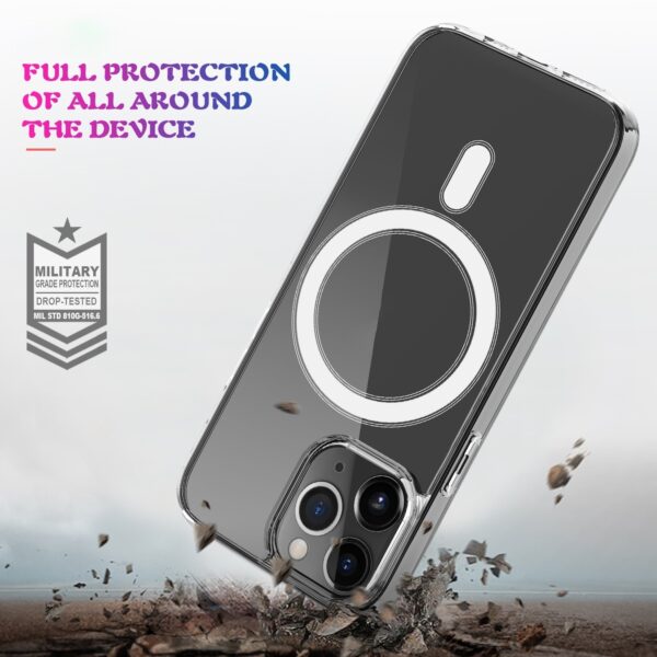Θήκη iPhone 13 Pro Διάφανη Magsafe Case Magnetic Ring Clear Crystal Acrylic +TPU Four-corner Airbag Shockproof Transparent