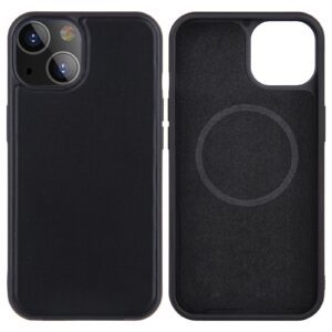 Θήκη iPhone 13 Pro Μαύρη PU Leather Skin Magnetic Patch TPU Shockproof Magsafe Case Black