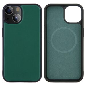 Θήκη iPhone 13 Pro Πράσινη PU Leather Skin Magnetic Patch TPU Shockproof Magsafe Case Green