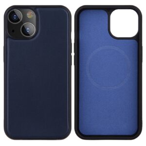 Θήκη iPhone 13 Pro Μπλε PU Leather Skin Magnetic Patch TPU Shockproof Magsafe Case Blue