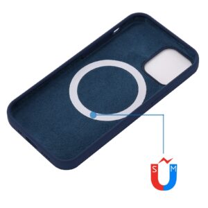 Θήκη iPhone 13 Pro Σιλικόνης Μπλε Shockproof Magnetic Magsafe Silicone Case Navy Blue
