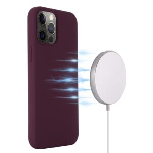 Θήκη iPhone 13 Pro Σιλικόνης Μπορντώ Shockproof Magnetic Magsafe Silicone Case Plum Color