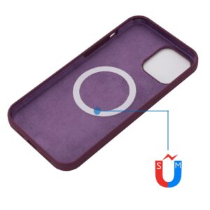 Θήκη iPhone 13 Pro Σιλικόνης Μπορντώ Shockproof Magnetic Magsafe Silicone Case Plum Color