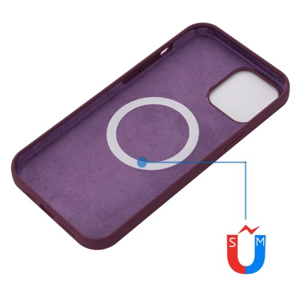 Θήκη iPhone 13 Pro Σιλικόνης Μπορντώ Shockproof Magnetic Magsafe Silicone Case Plum Color