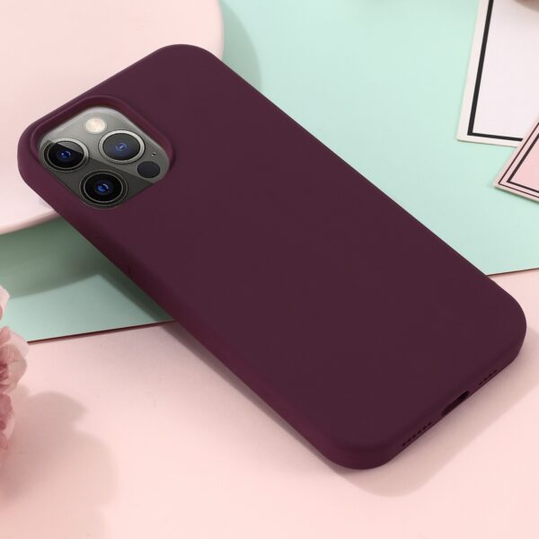 Θήκη iPhone 13 Pro Σιλικόνης Μπορντώ Shockproof Magnetic Magsafe Silicone Case Plum Color