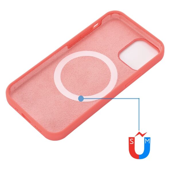 Θήκη iPhone 13 Pro Σιλικόνης Κοραλί Shockproof Magnetic Magsafe Silicone Case Pink Orange
