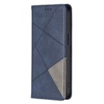 Θήκη iPhone 13 Βιβλίο Μπλε Rhombus Texture Horizontal Flip Magnetic Case Blue