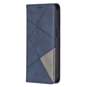 Θήκη iPhone 13 Pro Βιβλίο Μπλε Rhombus Texture Horizontal Flip Magnetic Case Blue