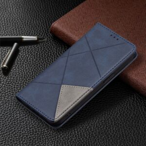 Θήκη iPhone 13 Pro Βιβλίο Μπλε Rhombus Texture Horizontal Flip Magnetic Case Blue