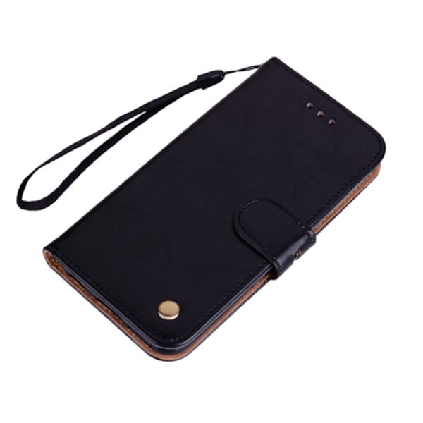 Θήκη iPhone 13 Βιβλίο Μαύρο Business Style Oil Wax Texture Horizontal Flip Case Black