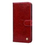 Θήκη iPhone 13 Βιβλίο Κόκκινο Business Style Oil Wax Texture Horizontal Flip Case Red