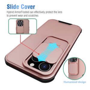 Θήκη iPhone 13 Ροζ-Χρυσή Up and Down Sliding Camera Cover Design Shockproof TPU + PC Protective Case Rose-Gold