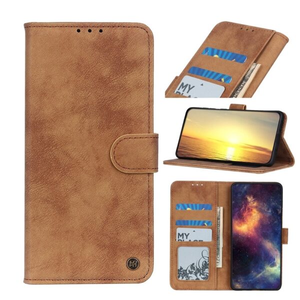 Θήκη iPhone 13 Pro Βιβλίο Καφέ Antelope Texture Magnetic Buckle Horizontal Flip PU Leather Case with Card Slots Brown