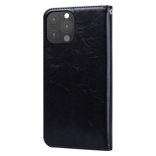 Θήκη iPhone 13 Pro Βιβλίο Μαύρο Business Style Oil Wax Texture Horizontal Flip Case Black