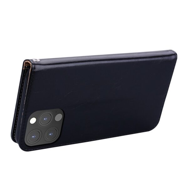Θήκη iPhone 13 Pro Βιβλίο Μαύρο Business Style Oil Wax Texture Horizontal Flip Case Black