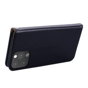 Θήκη iPhone 13 Pro Max Βιβλίο Μαύρο Business Style Oil Wax Texture Horizontal Flip Case Black