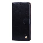Θήκη iPhone 13 Pro Max Βιβλίο Μαύρο Business Style Oil Wax Texture Horizontal Flip Case Black