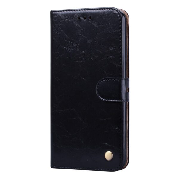 Θήκη iPhone 13 Pro Max Βιβλίο Μαύρο Business Style Oil Wax Texture Horizontal Flip Case Black