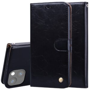 Θήκη iPhone 13 mini Βιβλίο Μαύρο Business Style Oil Wax Texture Horizontal Flip Case Black