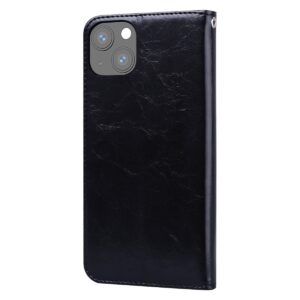 Θήκη iPhone 13 mini Βιβλίο Μαύρο Business Style Oil Wax Texture Horizontal Flip Case Black