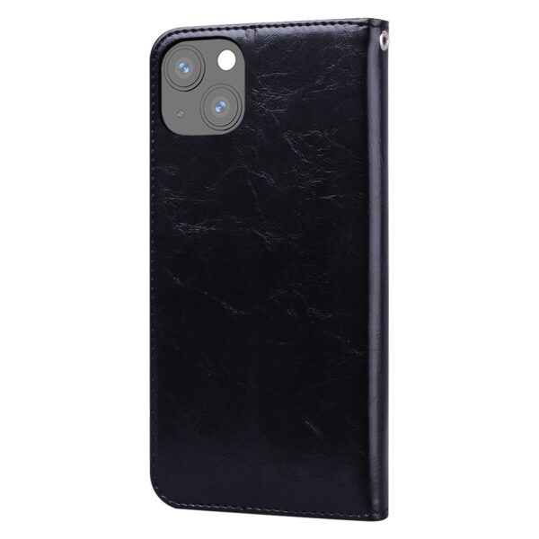 Θήκη iPhone 13 mini Βιβλίο Μαύρο Business Style Oil Wax Texture Horizontal Flip Case Black