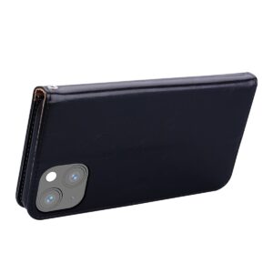 Θήκη iPhone 13 mini Βιβλίο Μαύρο Business Style Oil Wax Texture Horizontal Flip Case Black