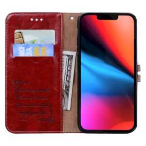 Θήκη iPhone 13 mini Βιβλίο Κόκκινο Business Style Oil Wax Texture Horizontal Flip Case Red
