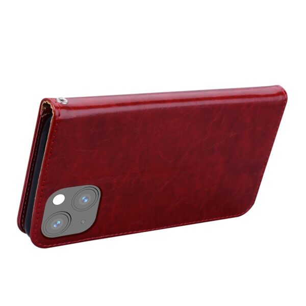 Θήκη iPhone 13 mini Βιβλίο Κόκκινο Business Style Oil Wax Texture Horizontal Flip Case Red
