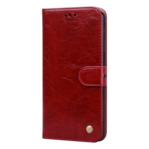 Θήκη iPhone 13 Pro Max Βιβλίο Κόκκινο Business Style Oil Wax Texture Horizontal Flip Case Red