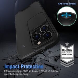 Θήκη iPhone 13 Pro Μαύρη Up and Down Sliding Camera Cover Design Shockproof TPU + PC Protective Case Black