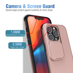 Θήκη iPhone 13 Pro Ροζ-Χρυσό Up and Down Sliding Camera Cover Design Shockproof TPU + PC Protective Case Rose-Gold