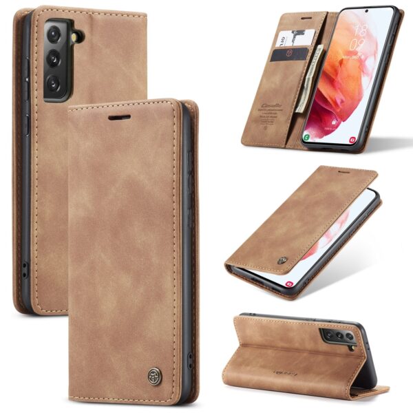 Θήκη Samsung Galaxy S21 5G Βιβλίο Καφέ CaseMe 013 Multifunctional Horizontal Flip Case Brown