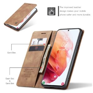 Θήκη Samsung Galaxy S21 5G Βιβλίο Καφέ CaseMe 013 Multifunctional Horizontal Flip Case Brown