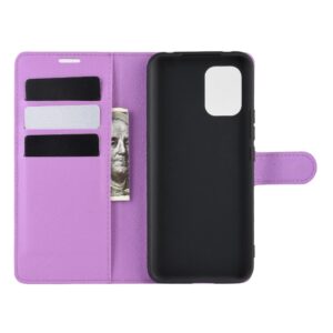 Xiaomi Xiaomi Mi 10 Lite 5G Θήκη Βιβλίο Μωβ Litchi Texture Horizontal Flip Leather Case With Holder & Card Slots Purple