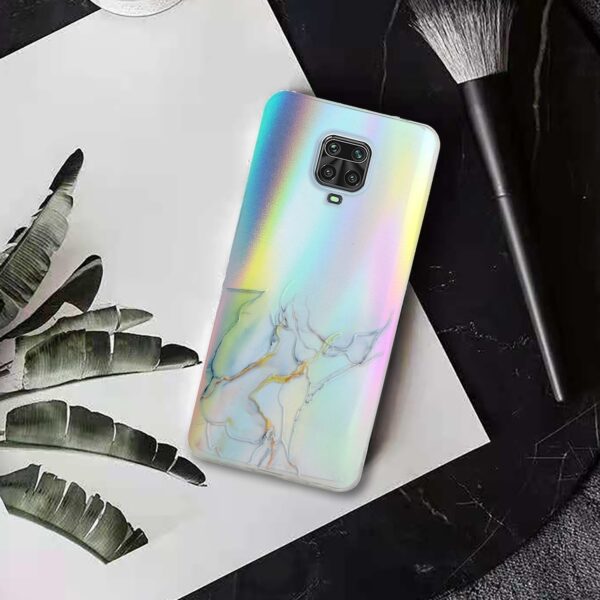Θήκη Xiaomi Redmi Note 9S / 9 Pro / 9 Pro Max Σιλικόνης Μάρμαρο Laser Marble Pattern Clear TPU Shockproof Protective Case Grey
