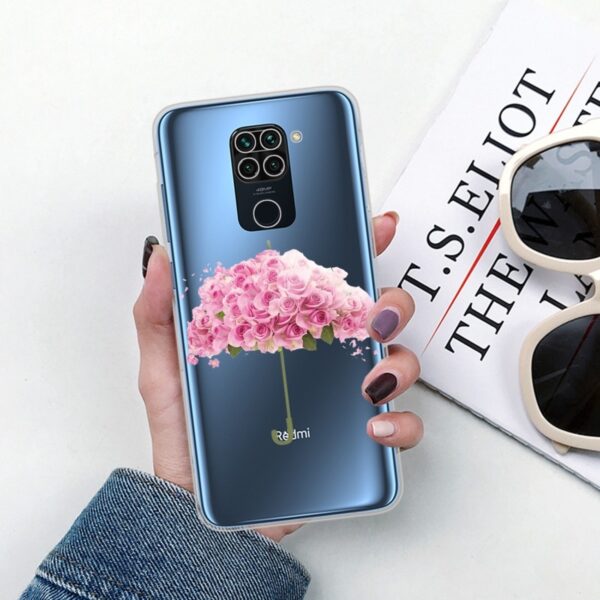 Θήκη Xiaomi Redmi Note 9 Σιλικόνης Ομπρέλα Shockproof Painted TPU Protective Case Flower Umbrella