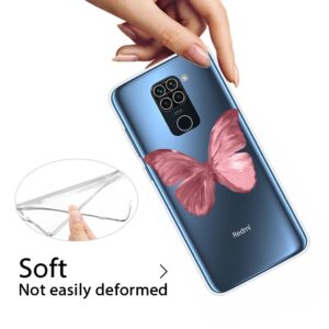 Θήκη Xiaomi Redmi Note 9 Σιλικόνης Κόκκινη Πεταλούδα Shockproof Painted TPU Protective Case Red Butterfly