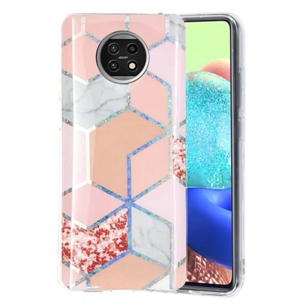 Θήκη Xiaomi Redmi Note 9T Σιλικόνης Ρόμβους Electroplating TPU Protective Case Pink Pink Rhombus