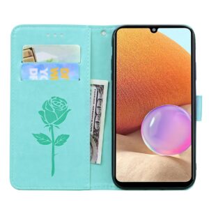Θήκη Samsung Galaxy A32 4G Βιβλίο Βεραμάν Τριαντάφυλλο Rose Embossed Horizontal Flip Case Mint