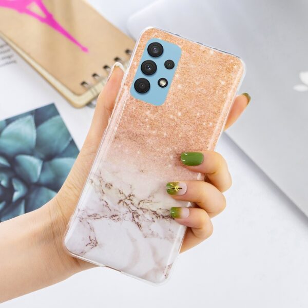 Θήκη Samsung Galaxy A32 4G Σιλικόνης Μάρμαρο Marble Pattern Soft TPU Protective Case White Gold
