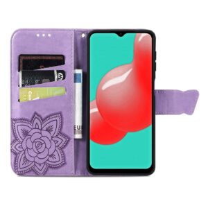 Θήκη Samsung Galaxy A32 4G Βιβλίο Απαλό Μωβ Πεταλούδα Butterfly Love Flower Embossed Horizontal Flip Case Light Purple