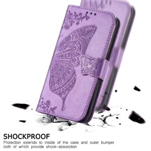 Θήκη Samsung Galaxy A32 4G Βιβλίο Απαλό Μωβ Πεταλούδα Butterfly Love Flower Embossed Horizontal Flip Case Light Purple