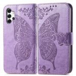 Θήκη Samsung Galaxy A32 4G Βιβλίο Απαλό Μωβ Πεταλούδα Butterfly Love Flower Embossed Horizontal Flip Case Light Purple