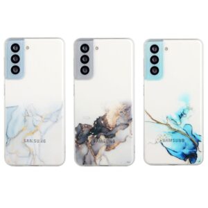 Samsung Galaxy A72 4G / A72 5G Θήκη Σιλικόνης Μάρμαρο Μπλε Hollow Marble Pattern TPU Precise Hole Protective Case Blue