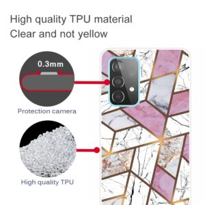 Samsung Galaxy A72 4G / A72 5G Θήκη Σιλικόνης Μάρμαρο Marble Shockproof TPU Protective Case Rhombus White Purple