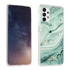 Samsung Galaxy A72 4G / A72 5G Θήκη Σιλικόνης Μάρμαρο Gold Sands Dual-side IMD Marble Pattern Case Green