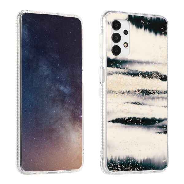 Samsung Galaxy A72 4G / A72 5G Θήκη Σιλικόνης Μάρμαρο Gold Sands Dual-side IMD Marble Pattern Case Black