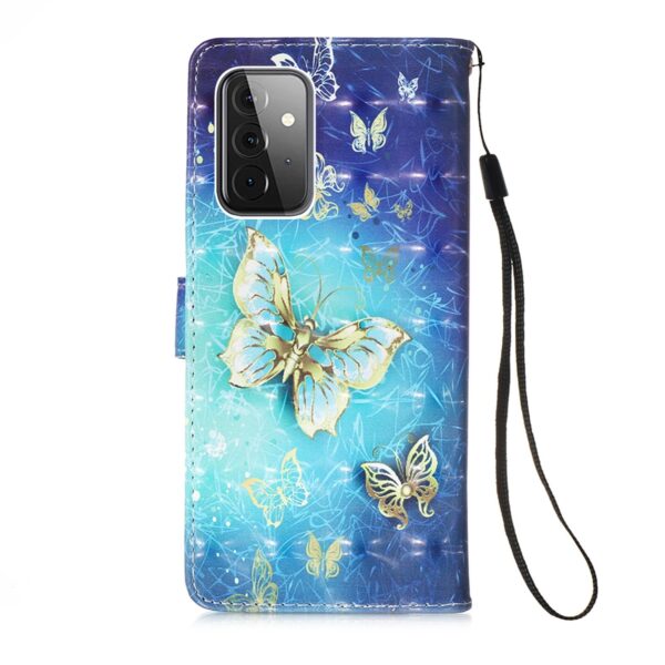 Samsung Galaxy A72 4G / A72 5G Θήκη Βιβλίο Χρυσή Πεταλούδα 3D Painting Horizontal Flip Case Golden Butterfly